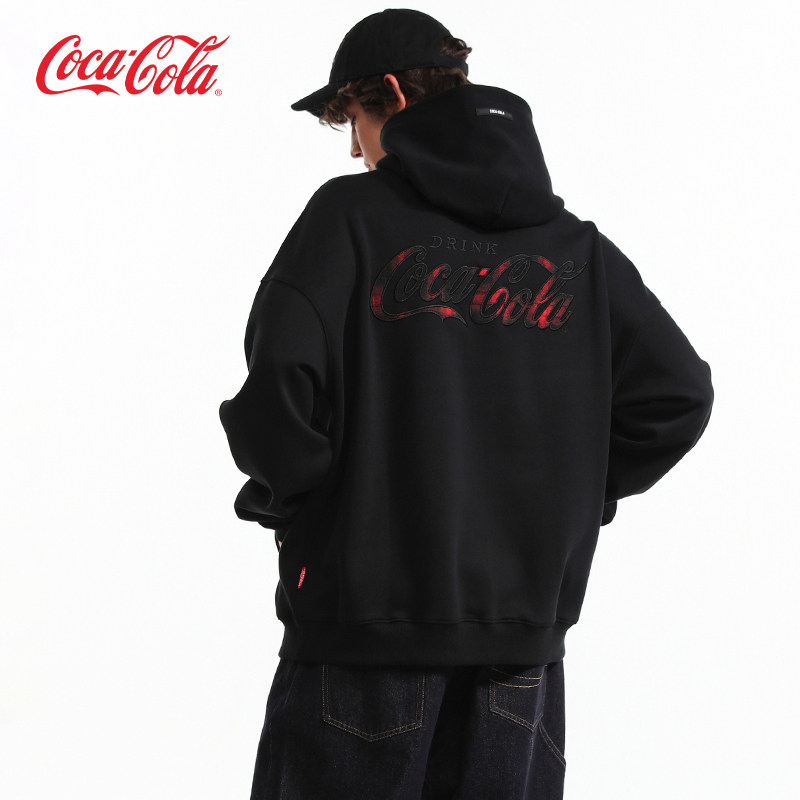 Coca-Cola/可口可乐男女同款贴布刺绣logo重磅春秋款落