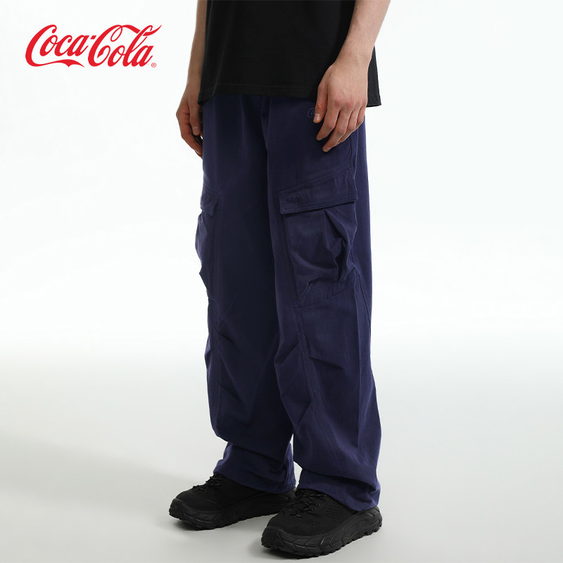 Coca-Cola/可口可乐户外机能水洗美式高街通勤休闲直筒垂感