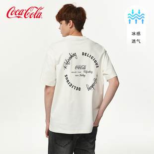 Cola 可口可乐冰感短袖 T恤男夏季 Coca 白小t美式 重磅透气速干半袖