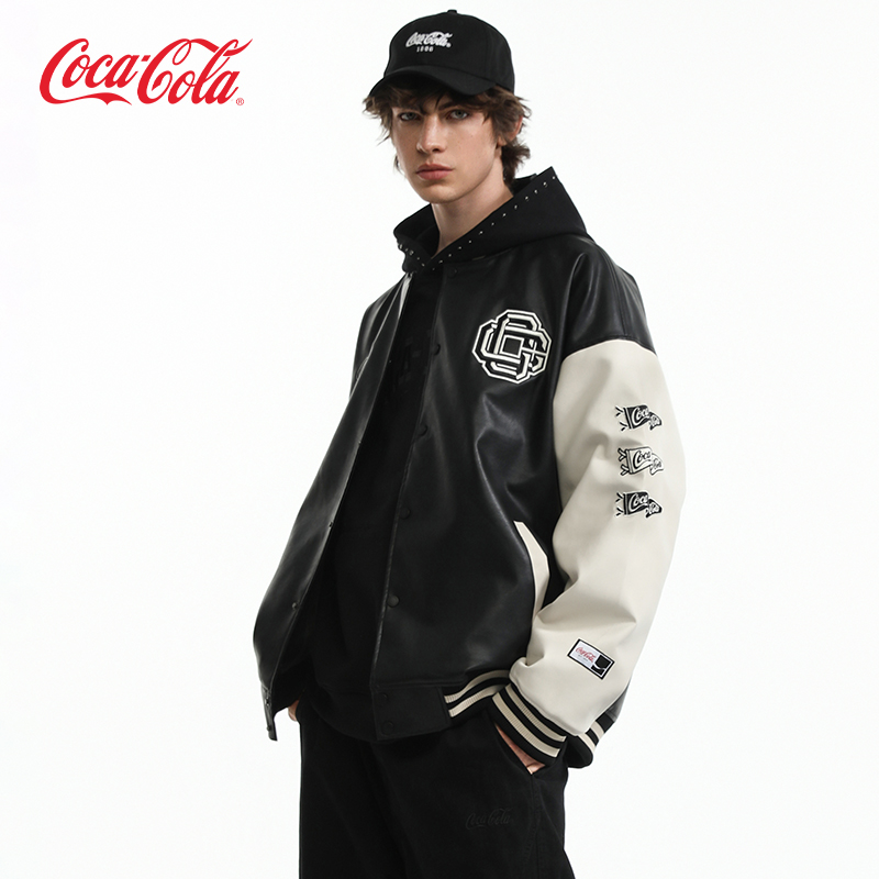 可口可乐美式复古棒球服