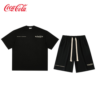 T恤寬松休閑五分短褲 可口可樂 Coca 簡約短袖 男女同款 Cola 套裝