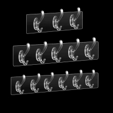 强力连排挂钩免打孔卫生间无痕钉架收纳壁挂粘钩浴室不掉落挂衣钩