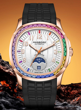 【元旦】HANBORO衡宝罗鹦鹉螺多功能自动机械表十大品牌送礼名表