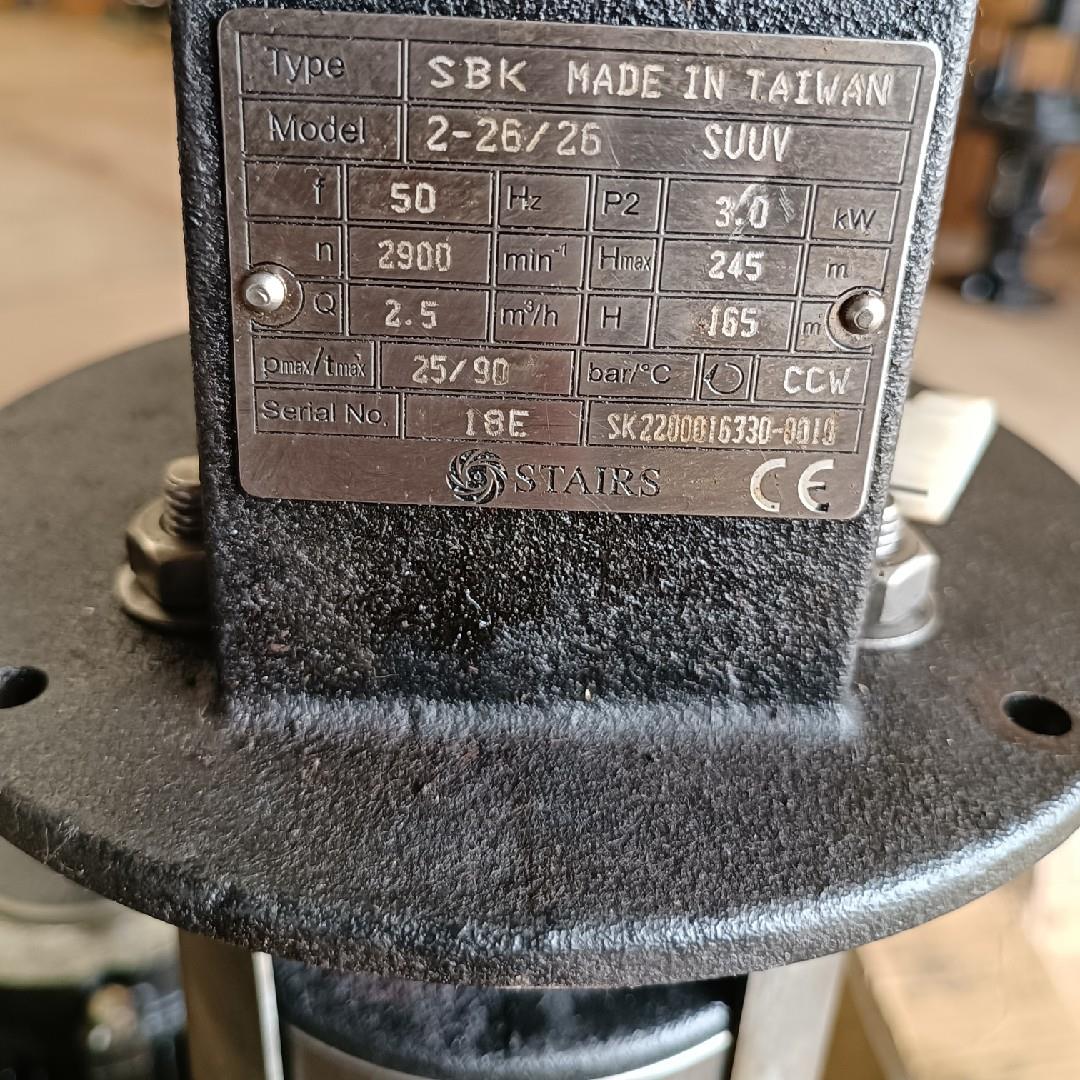 sbk2-26/26suuv机床多级高压泵维修，台湾stairs水泵配件维修