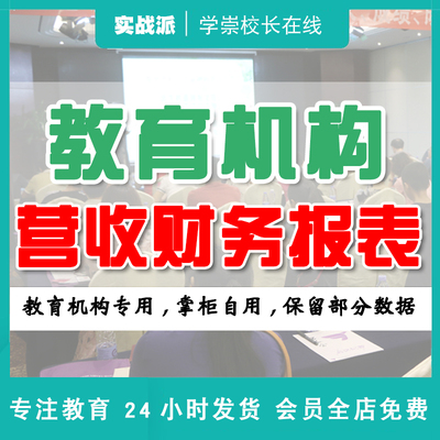 财务报表培训学校利润资产负债收入预算管理模板教育机构表格数据