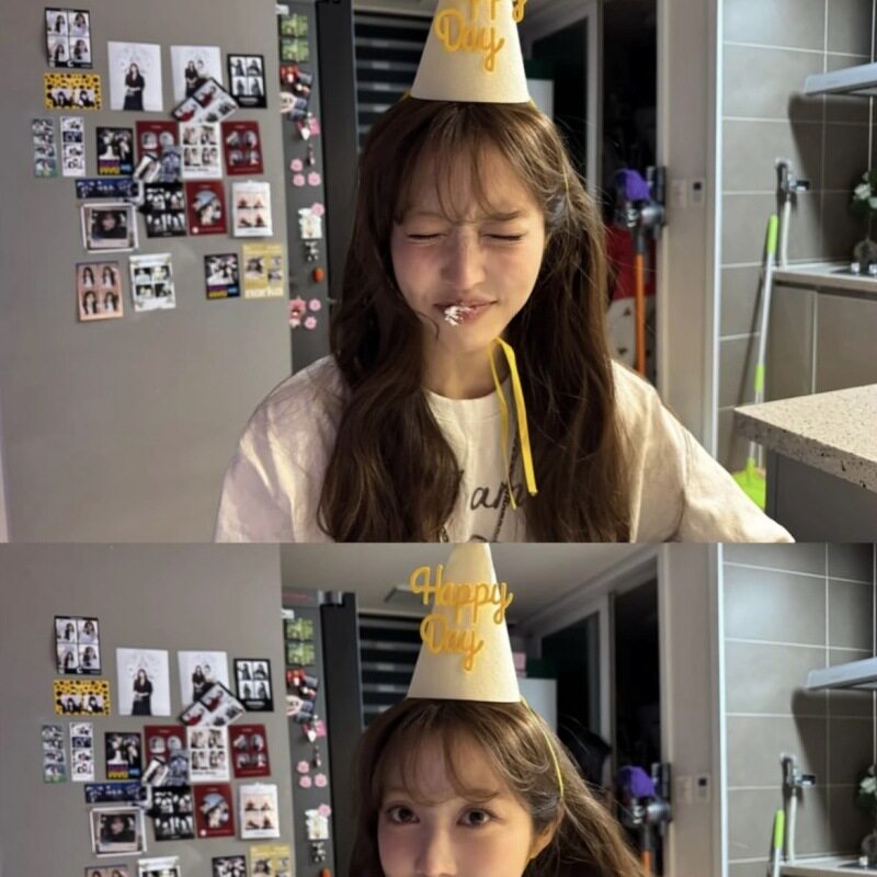 韩国博主同款生日无纺布帽子ins网红可爱happyday宝宝女道具拍照