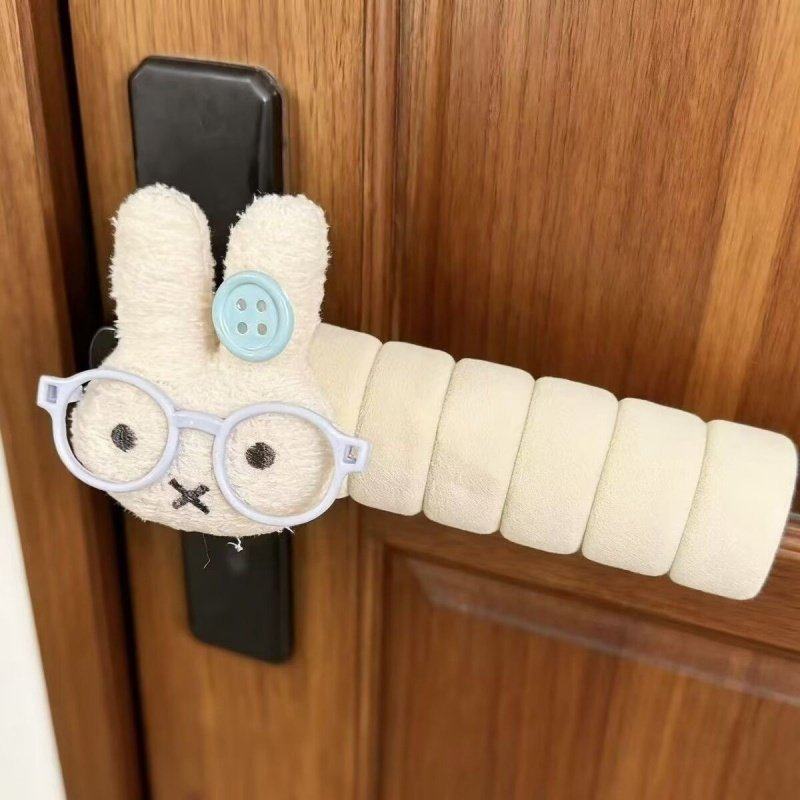 蓝色眼镜兔子头螺旋式门把手保护套ins防撞门防静电家用可爱卡通,节庆用品/礼品,节日装扮用品,淘宝优惠券,粉丝福利购,淘宝优惠卷