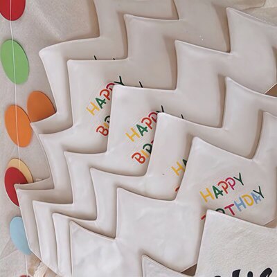 彩色happy birthday无纺布皇冠帽子生日派对布置氛围道具宝宝