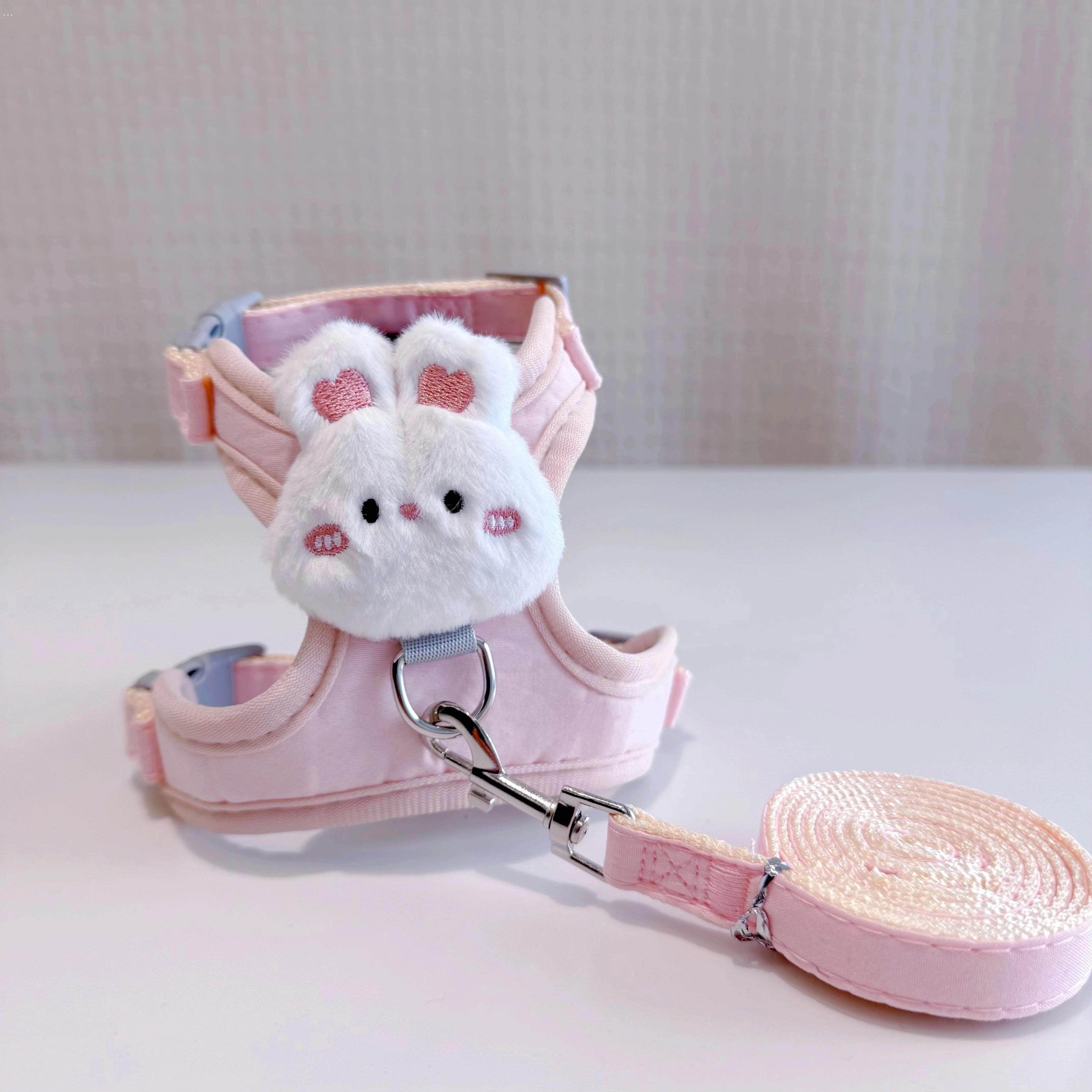 兔绳防挣脱遛兔绳兔子牵引绳可调节兔兔绳子兔炼子小兔外出牵引绳