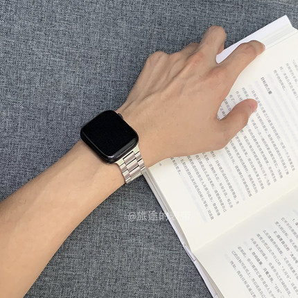 适用iwatch7苹果手表applewatch8表带s9金属不锈钢带高级感男女10