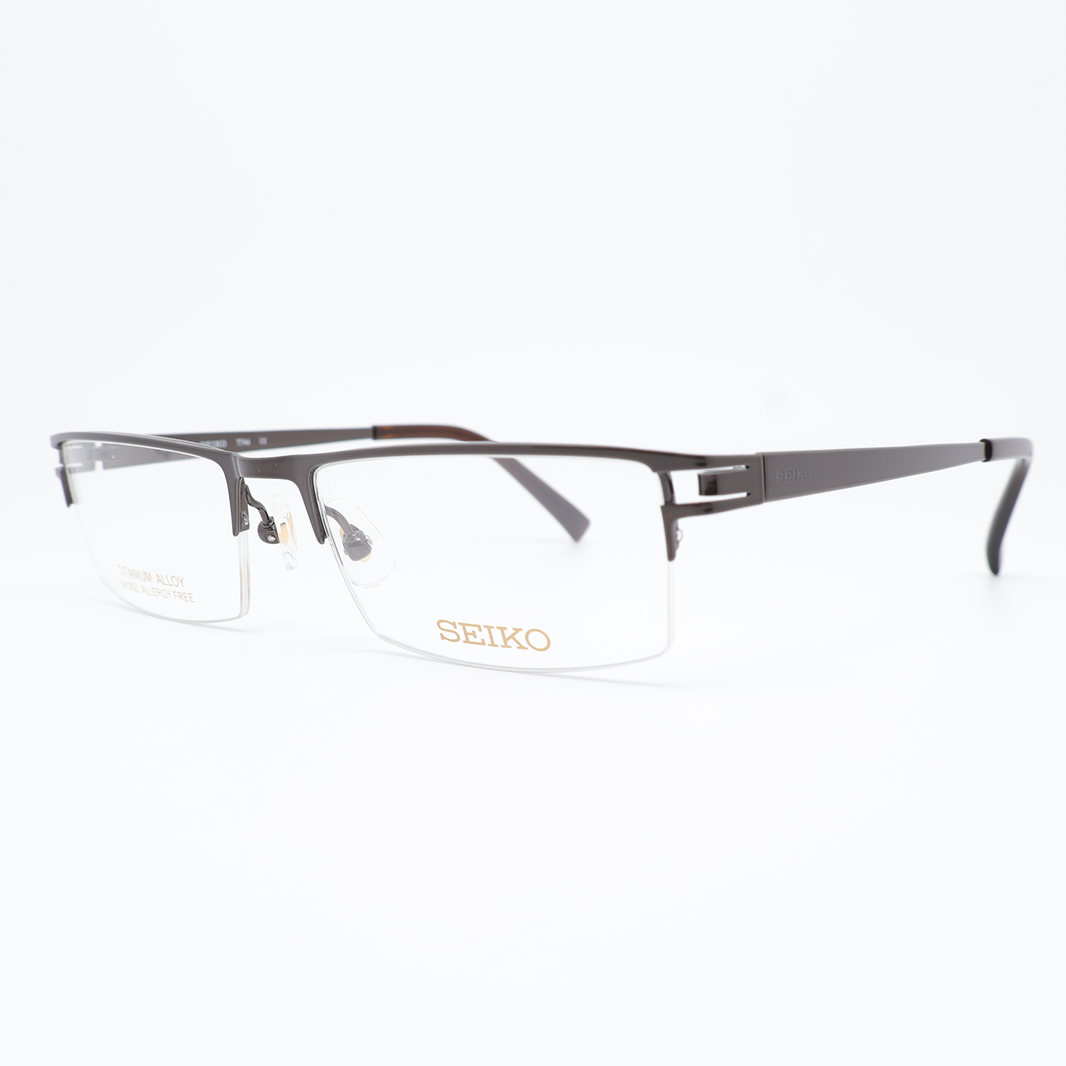 SEIKO精工眼镜框男日本进口超轻纯钛半框商务光学近视眼镜架T744