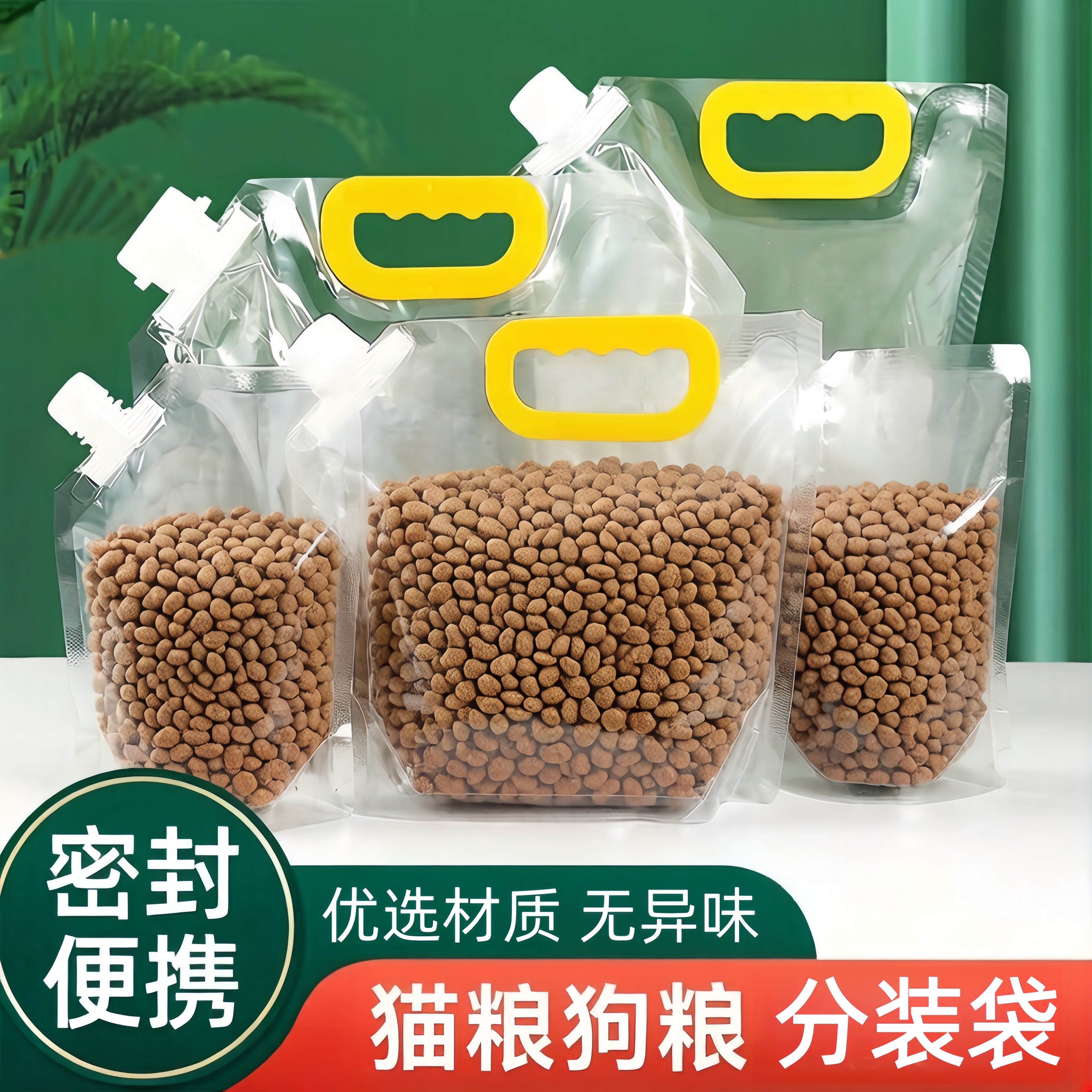 猫粮狗粮宠物收纳密封袋收纳袋子食品级手提吸嘴袋家用10kg分装袋