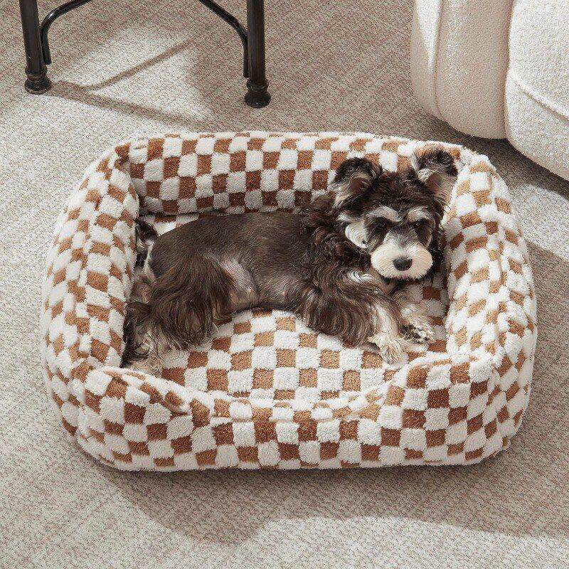 床方窝舒棉绒柔软垫提花布舒适窝睡眠宠物深度猫狗窝冬季宠物保暖