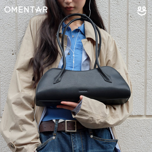 OMENTAR欧蒙特豆荚法棍包女小众原创复古腋下法棍大容量通勤包包