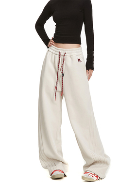 RESUMM街头裤子女美式直筒卫裤宽松抽绳显瘦hiphop跳舞休闲裤