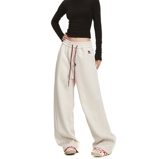 RESUMM街头裤子女美式直筒卫裤宽松抽绳显瘦hiphop跳舞休闲裤