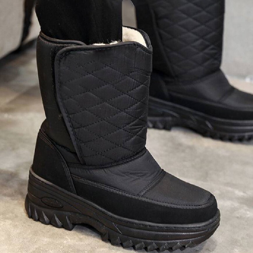 东北保暖雪地靴冬季加厚底防滑棉鞋高腰爸爸男靴子户外加绒雪地鞋