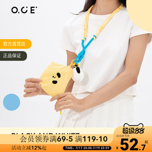 OCE熊猫玩偶小包黑与白钥匙包百搭可爱口红耳机包挂脖零钱包挂件