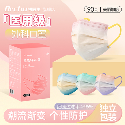 初医生医用外科渐变腮红防护口罩