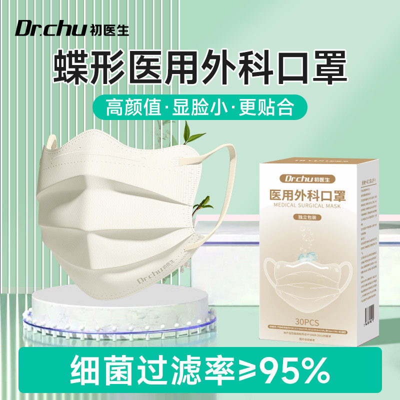 加大蝶形医用外科口罩显脸小神器图片