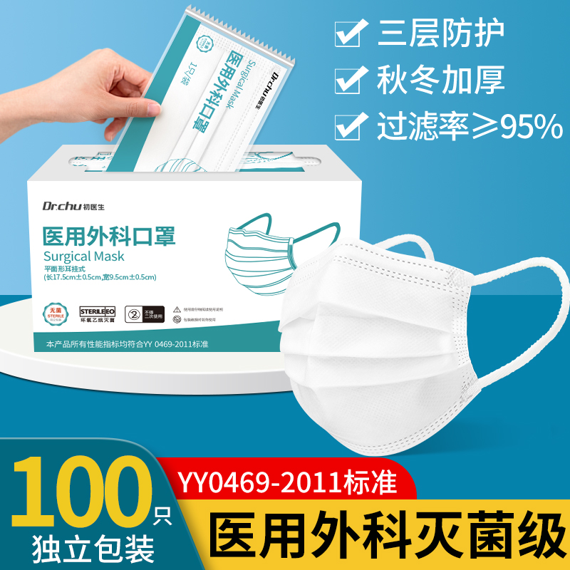 初医生白色灭菌级医用外科口罩
