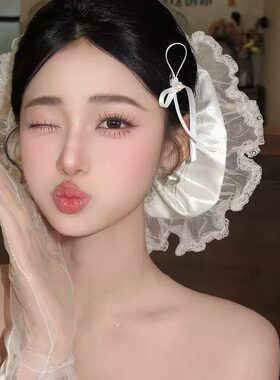 仙美大肠圈超大发圈超仙蕾丝花边头饰森系新娘婚纱礼服甜美发饰品