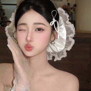 仙美大肠圈超大发圈超仙蕾丝花边头饰森系新娘婚纱礼服甜美发饰品