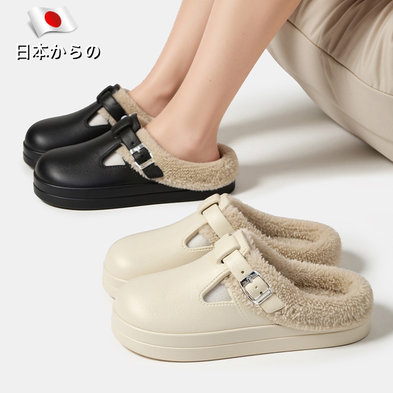 日本洞洞鞋女款冬季加绒内胆室内