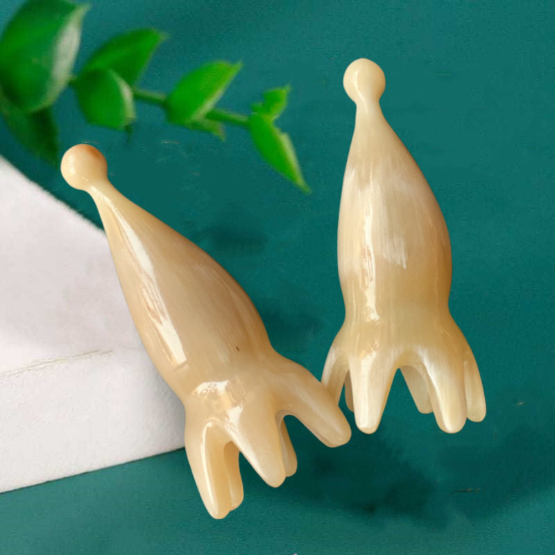 八爪鱼头皮按摩器宽齿牛角梳头部按摩爪穴位按工具章鱼经络点穴棒