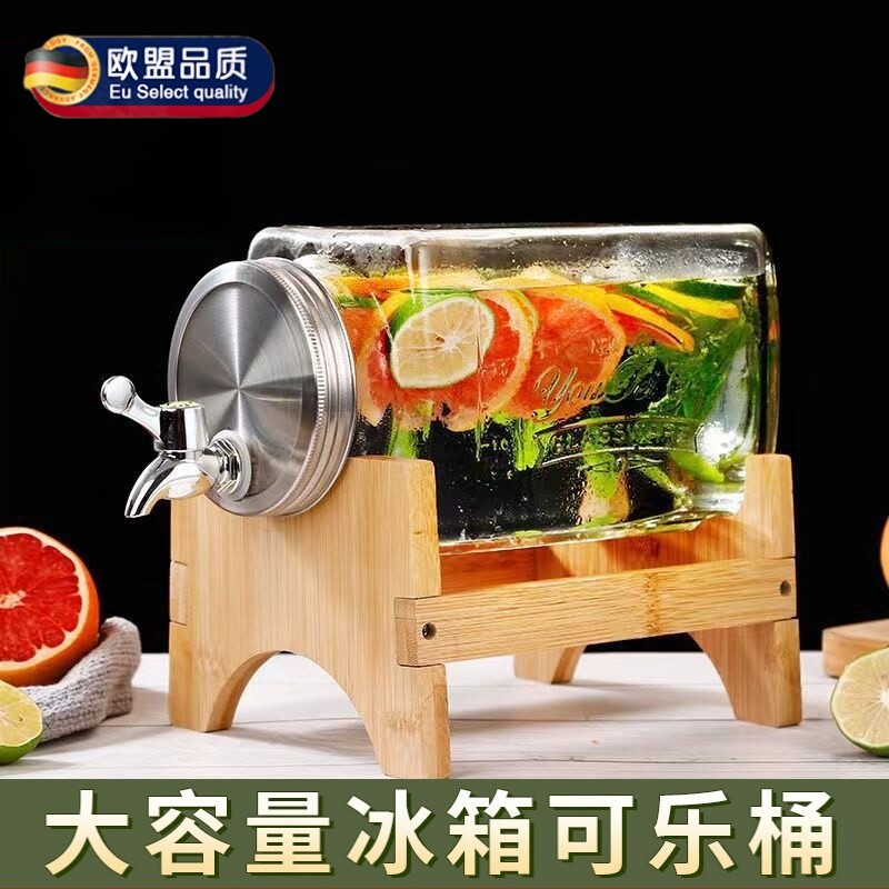 夏天冷水壶带龙头家用冰箱大容量玻璃冷饮料可乐桶果水茶冷泡凉壶