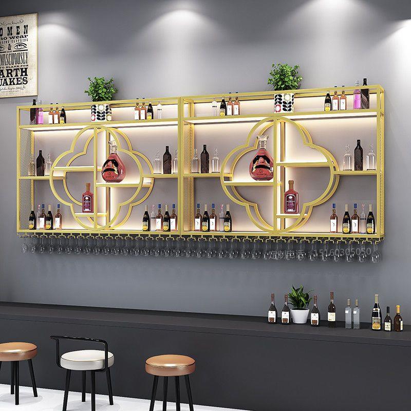 北欧壁挂式酒架酒庄墙上酒柜烟酒行红酒架白酒展示架创意置物架子