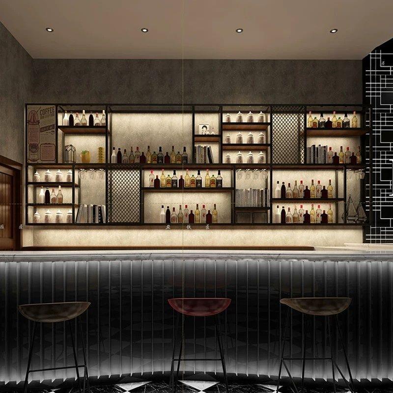 现代铁艺壁挂红酒架酒架置物架家用餐厅墙上置物展示架可定制
