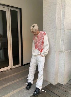 August rain 冬季通勤简约clean fit网格卫衣