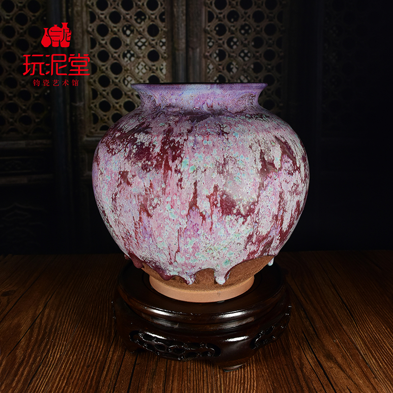 艺术馆手工作品钧瓷花瓶