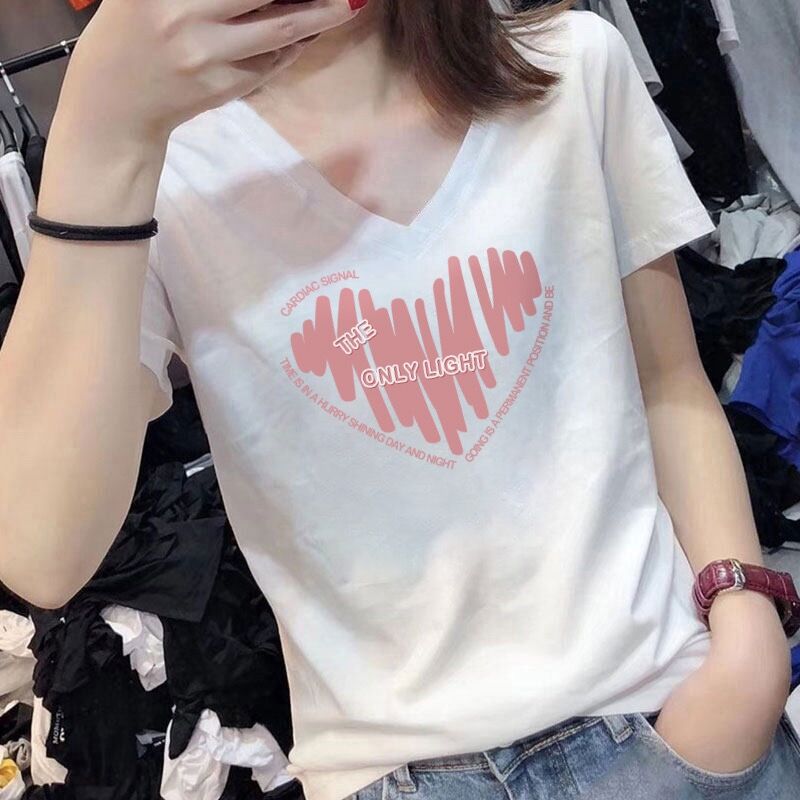 纯棉白色t恤女短袖夏季
