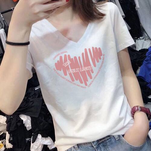 纯棉白色t恤女短袖夏季