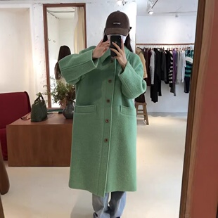 sienne秋冬款韩国东大门羊绒羊毛翻领毛呢大衣显瘦气质中长款外套