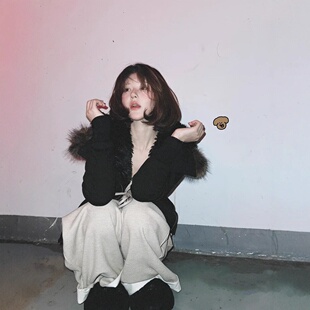 赵露思同款25秋冬RARELY ALIKE加厚毛领连帽毛绒内胆保暖拉链外套