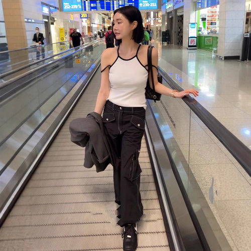纯色内搭修身显瘦螺纹针织背心女