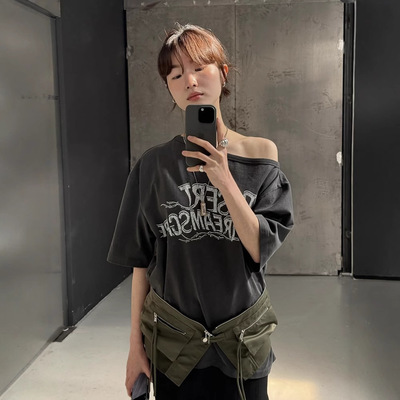 LCDC韩国东大门甜酷复古短袖T恤