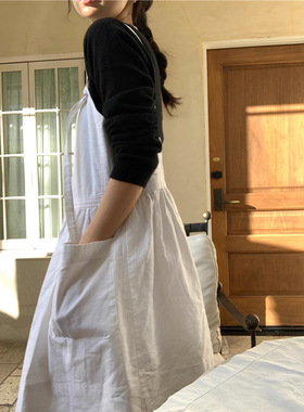 The Barnnet现H25夏款韩国东大门白色宽松显瘦休闲吊带裙连衣裙女