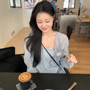 25秋款 上衣 韩国东大门纯色简约百搭天丝收腰系带内搭吊带叠穿衬衫