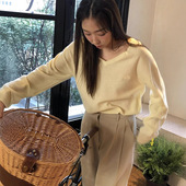 韩国东大门宽松显瘦气质百搭纯棉休闲直筒裤 The Barnnet现H25秋款