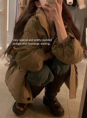 OBJET现H25冬款韩国东大门纯色白鸭绒可拆卸连帽工装羽绒服外套女