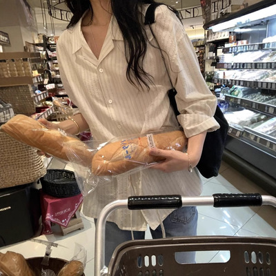 韩国东大门宽松显瘦休闲条纹衬衫