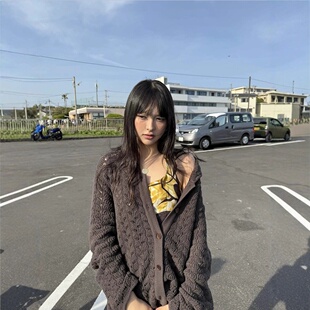 coyseio现H25秋款韩国东大门宽松纯色提花镂空长袖毛衣针织衫外套