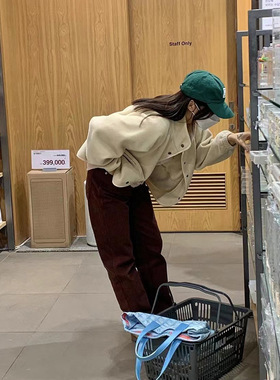 modest mood现H24冬款韩国东大门纯色保暖宽松百搭摇粒绒休闲外套