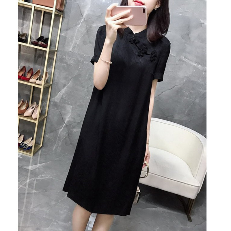中国风连衣裙夏季新款设计改良版旗袍日常可穿高端轻奢小黑裙女