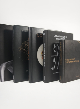 样板房黑色摄影装饰真书 艺术硬壳精装简约现代陈设书本摆件