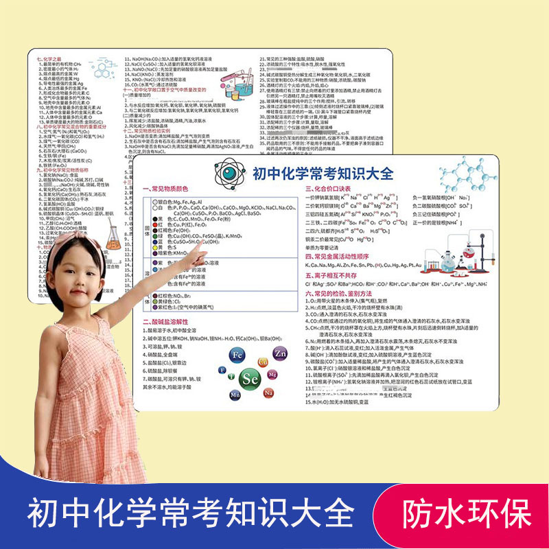 元素周期表卡片初中高中化学大全数理化公式小卡片学习用